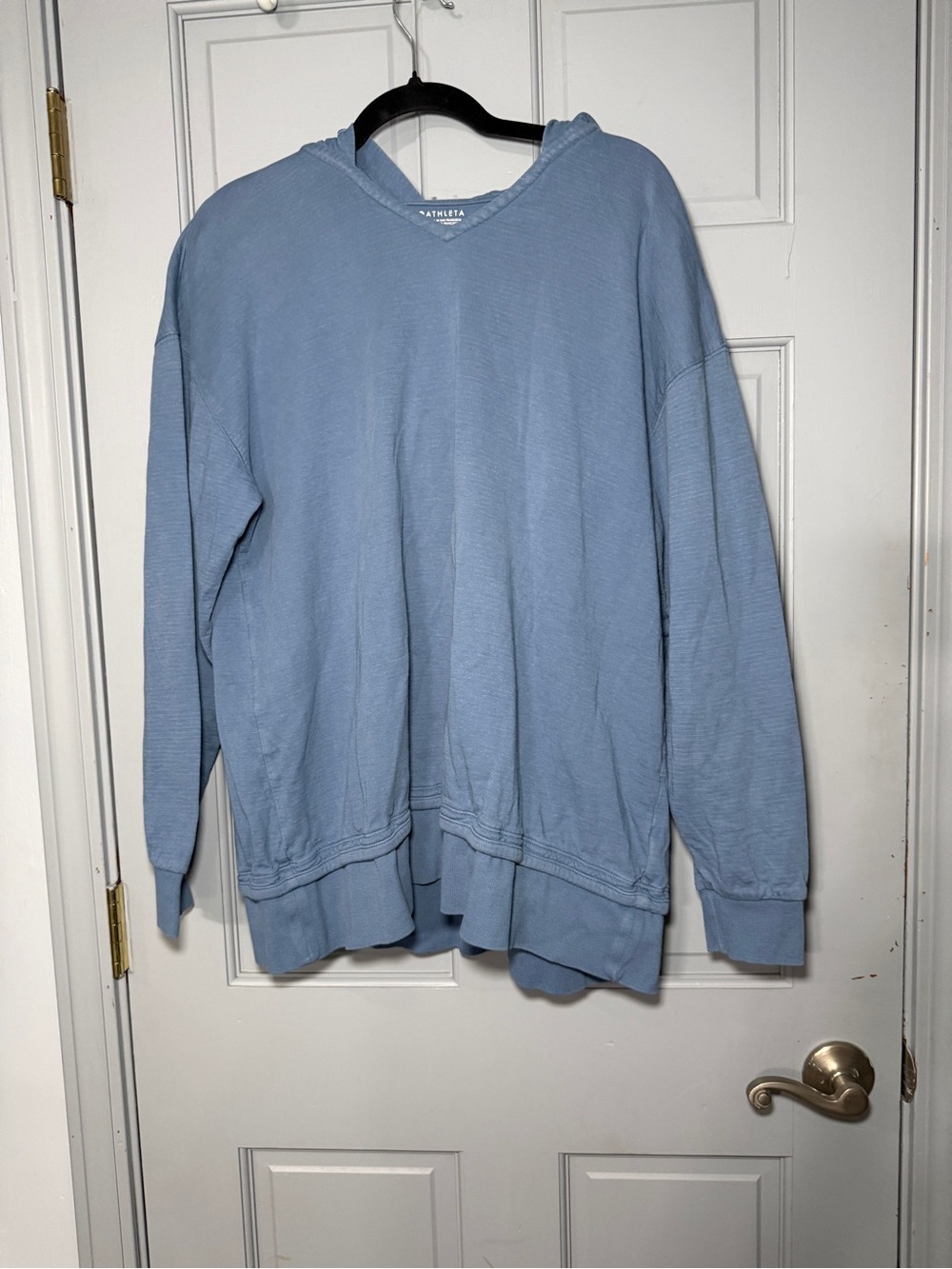 Athleta Light Blue Women's Hooded Crewneck Sweatshirt